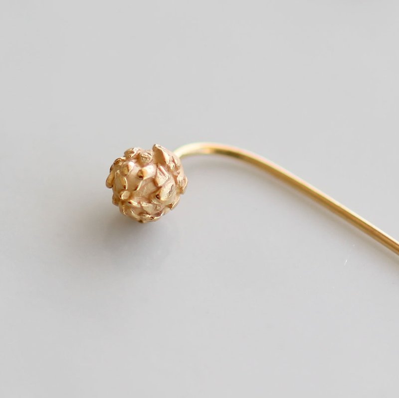 White clover earrings -gold- - 耳环/耳夹 - 其他金属 金色