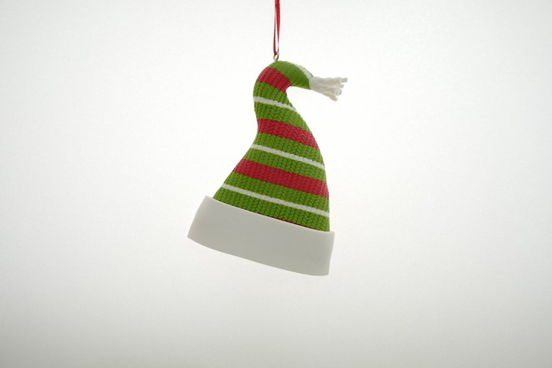 圣诞帽吊饰 - 吊饰 - 陶 红色
