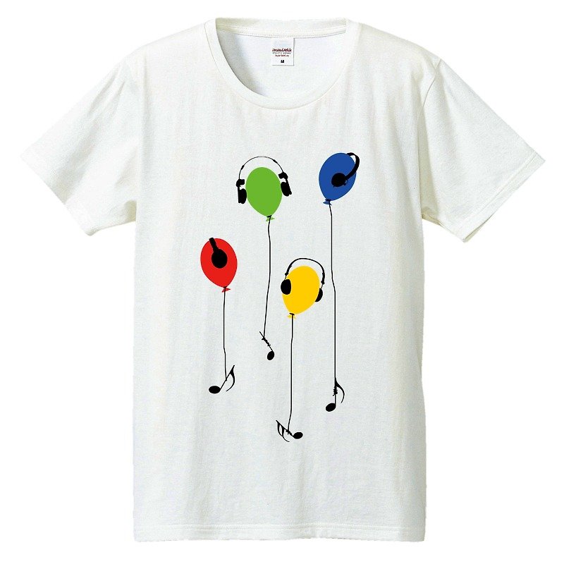 Tシャツ / Music Balloon - 男装上衣/T 恤 - 棉．麻 白色