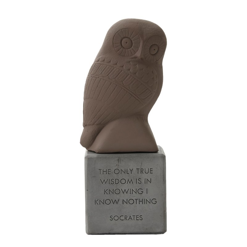 古希腊 猫头鹰摆饰 Wise Owl (深棕) - 手工陶制雕像 - 摆饰 - 陶 咖啡色