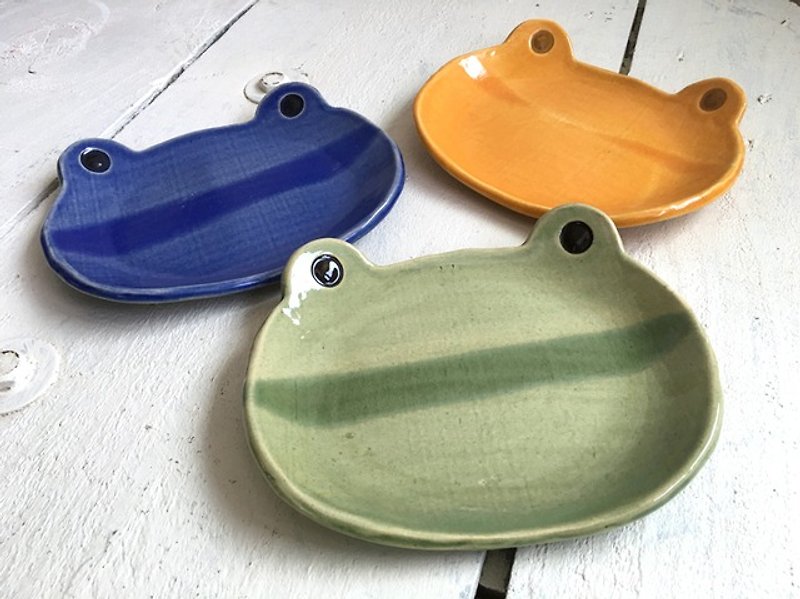かえる皿 - 花瓶/陶器 - 陶 绿色