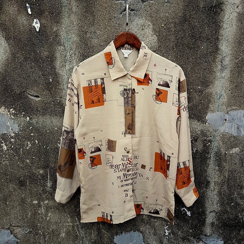 小龟葛葛 - 日本 - 艺术家日常生活古着衬衫 - 男装衬衫 - 聚酯纤维 