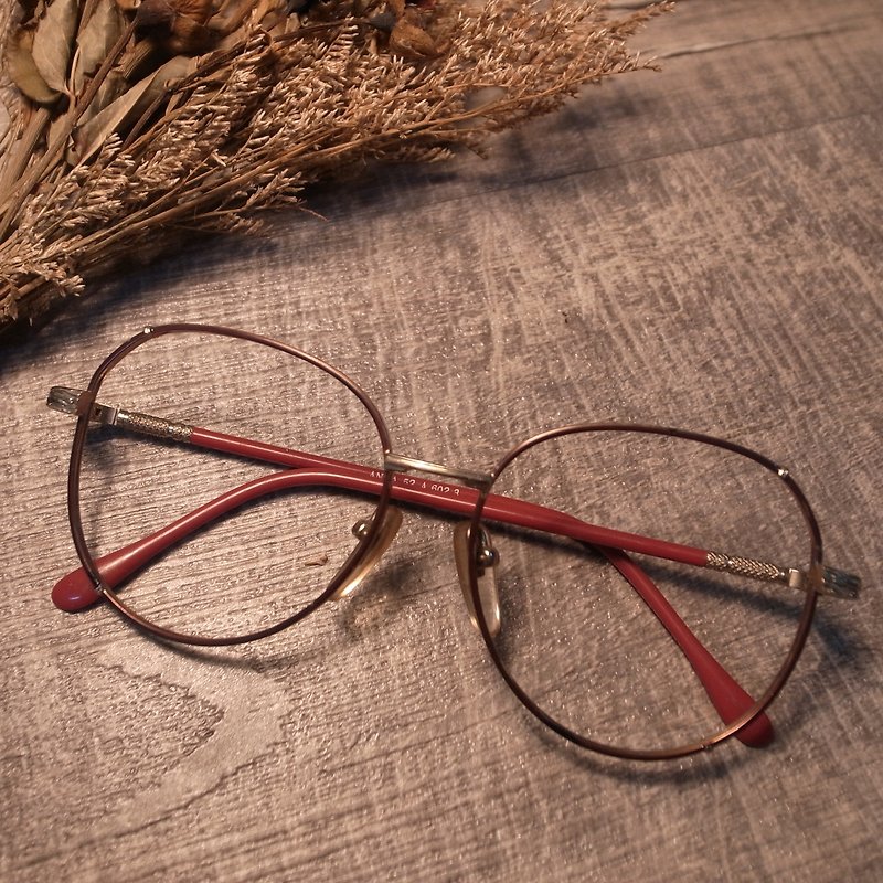 老骨头 勃根地红x银特殊镜脚金属镜框A10 vintage - 眼镜/眼镜框 - 其他金属 多色
