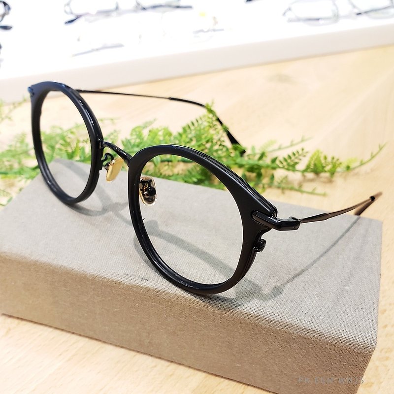 站内最高等级UV420滤蓝光0度眼镜│消光黑圆造型质感款WM25 - 眼镜/眼镜框 - 其他金属 咖啡色