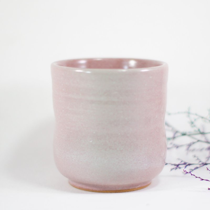 粉紫腰身握杯,茶杯,水杯-容量约250ml - 咖啡杯/马克杯 - 陶 粉红色