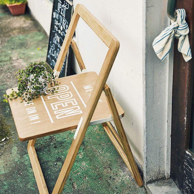 Sign Chair- 个性看板椅凳  圣诞礼物 交换礼物 - 椅子/沙发 - 木头 卡其色