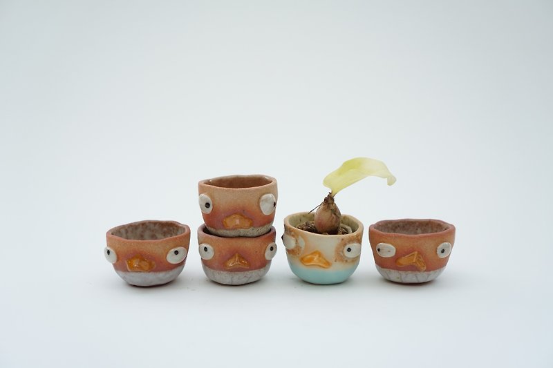 Little duck , little pot , cactus , handmade ceramics - 植栽/盆栽 - 陶 多色