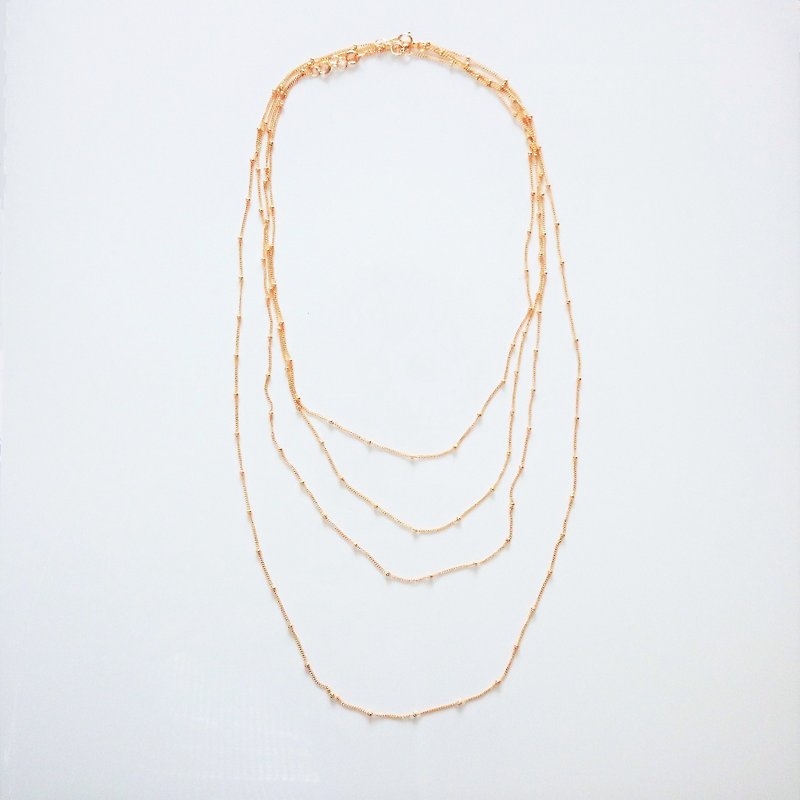 14kgf*gold station necklace 50cm 1piece - 项链 - 其他金属 金色