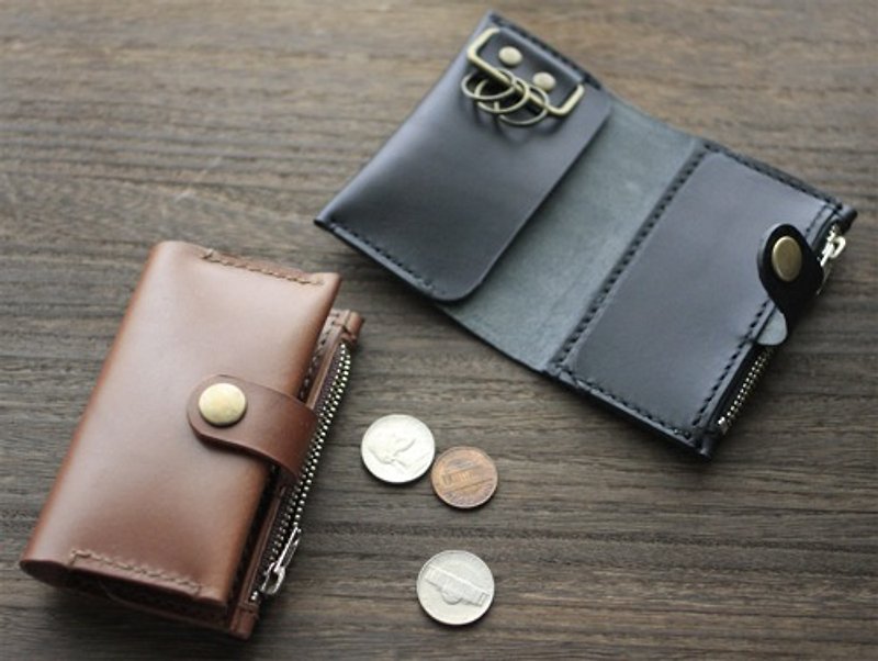 Tochigi Leather Key coin case that can be used as a key case, coin case, or card case Genuine leather Made in Japan