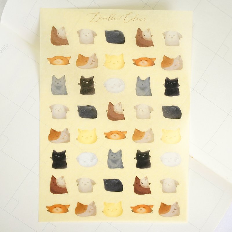【猫糍】 和纸 手帐贴纸 - 贴纸 - 纸 咖啡色