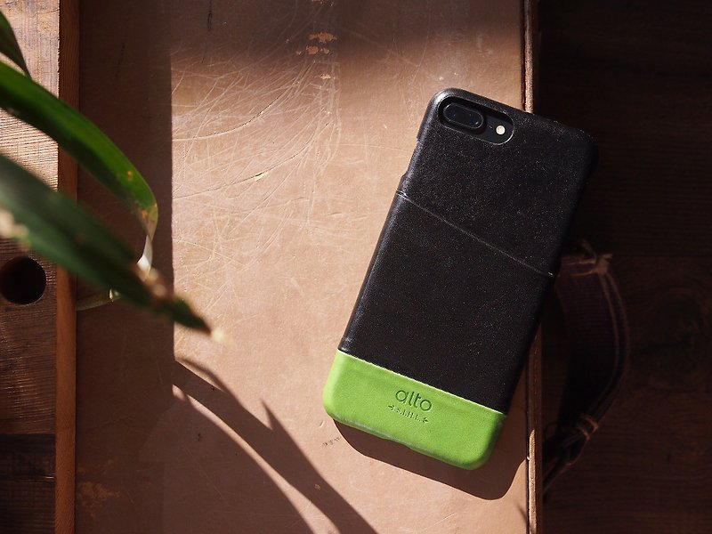 Alto 插卡皮革手机壳 iPhone 7/8 Plus Metro - 莱姆绿/黑 - 手机壳/手机套 - 真皮 黑色