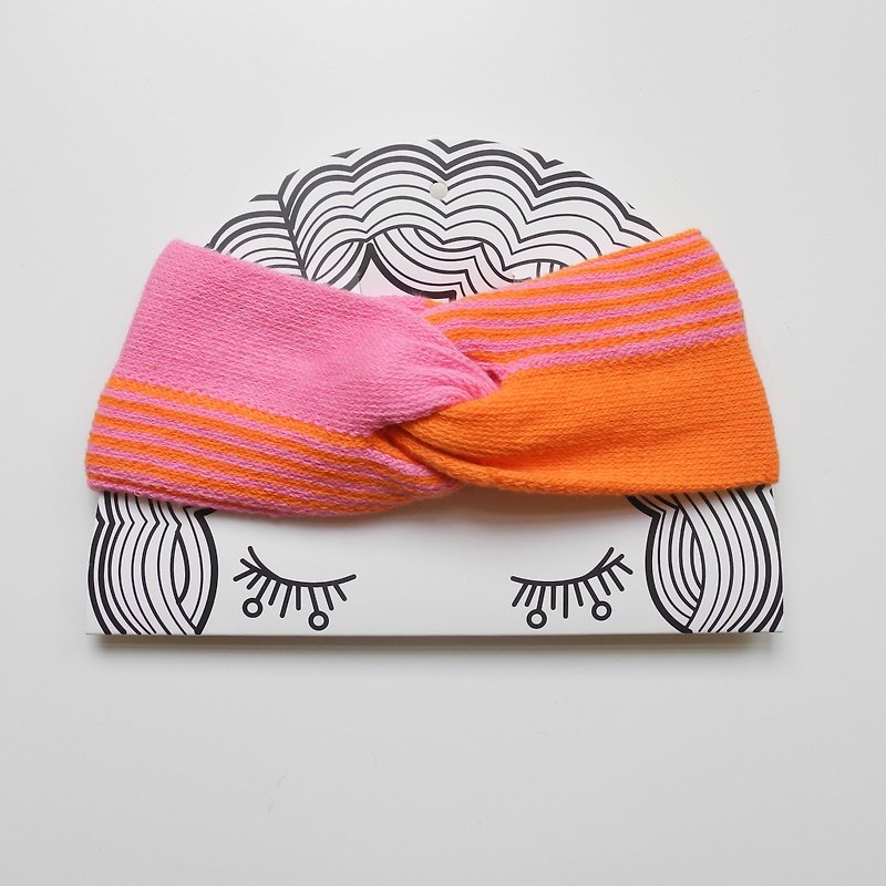【经典商品】Piaf 法式手工发带-粉/橘 - 发饰 - 棉．麻 粉红色