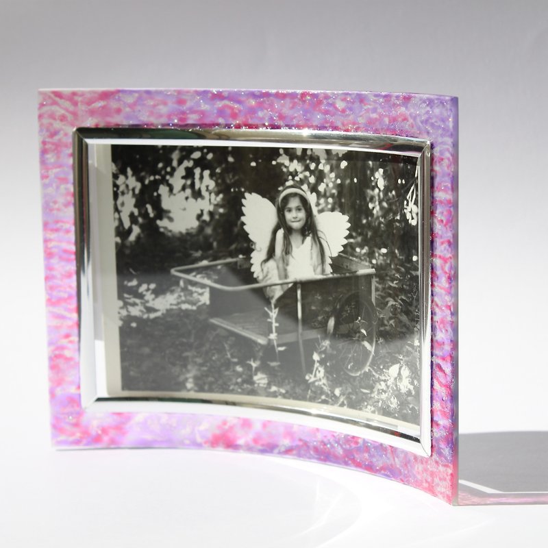 定制化礼物系列│手绘浪漫粉彩色玻璃彩绘相框 - 画框/相框 - 玻璃 紫色