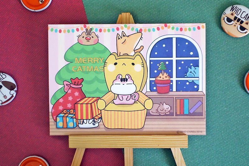 温馨圣诞明信片_Merry CATmas (B款) - 卡片/明信片 - 纸 