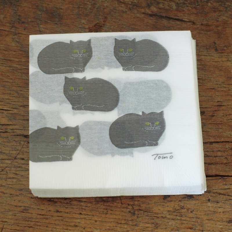仓敷意匠 x Tomotake 猫咪餐巾纸 50枚【B (22102-02)】 - 餐垫/桌巾 - 纸 白色