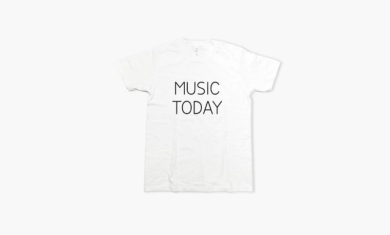 NORITAKE - MUSIC TODAY T-SHIRT - 中性连帽卫衣/T 恤 - 棉．麻 白色