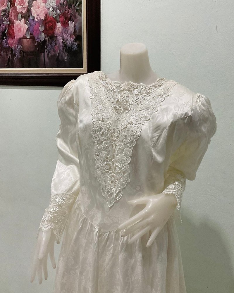 杰西卡·麦克林托克 (Jessica McClintock) 设计的复古印花婚纱。 - 洋装/连衣裙 - 其他材质 