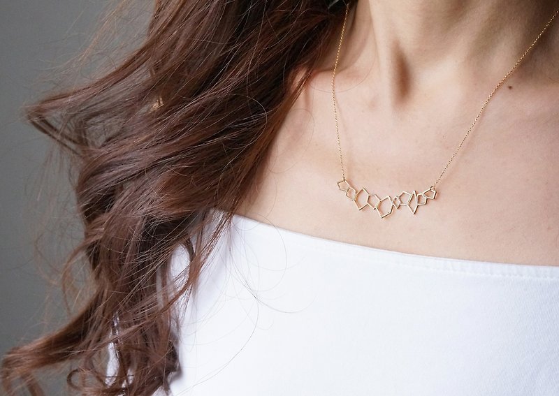 【Israel】14KGF Necklace,Abstract-005- - 项链 - 其他金属 金色