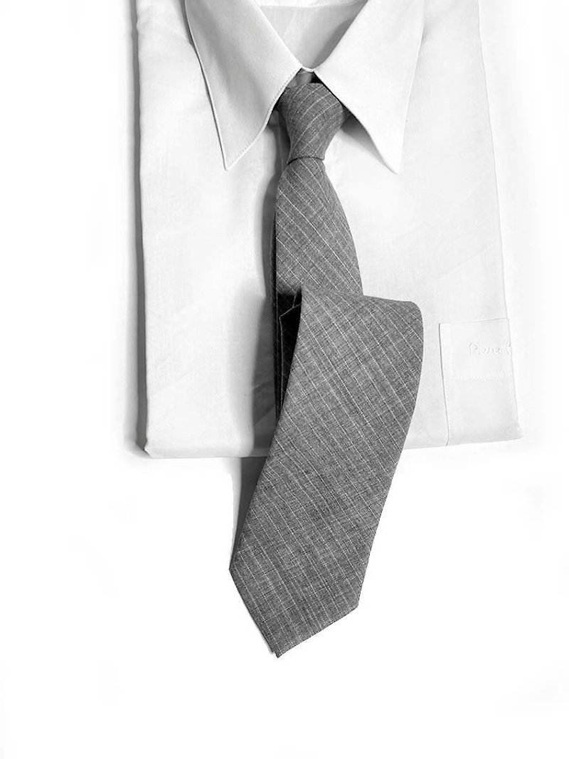 斜纹羊毛西装料 领带 Neckties / 烟雾灰 - 领带/领带夹 - 羊毛 灰色