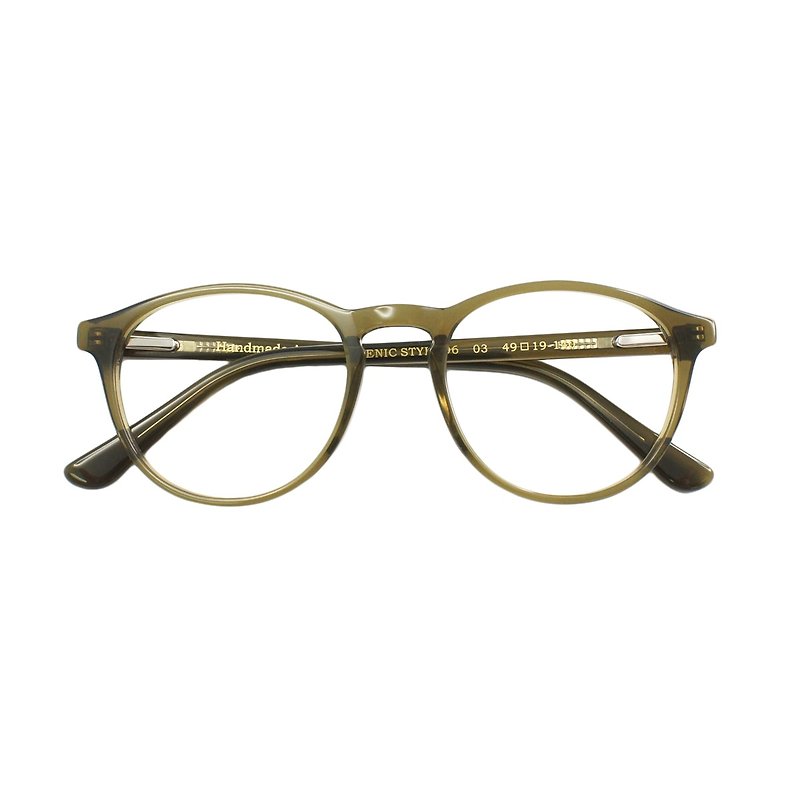 手工板材 复古中性 眼镜框 - 眼镜/眼镜框 - 塑料 绿色