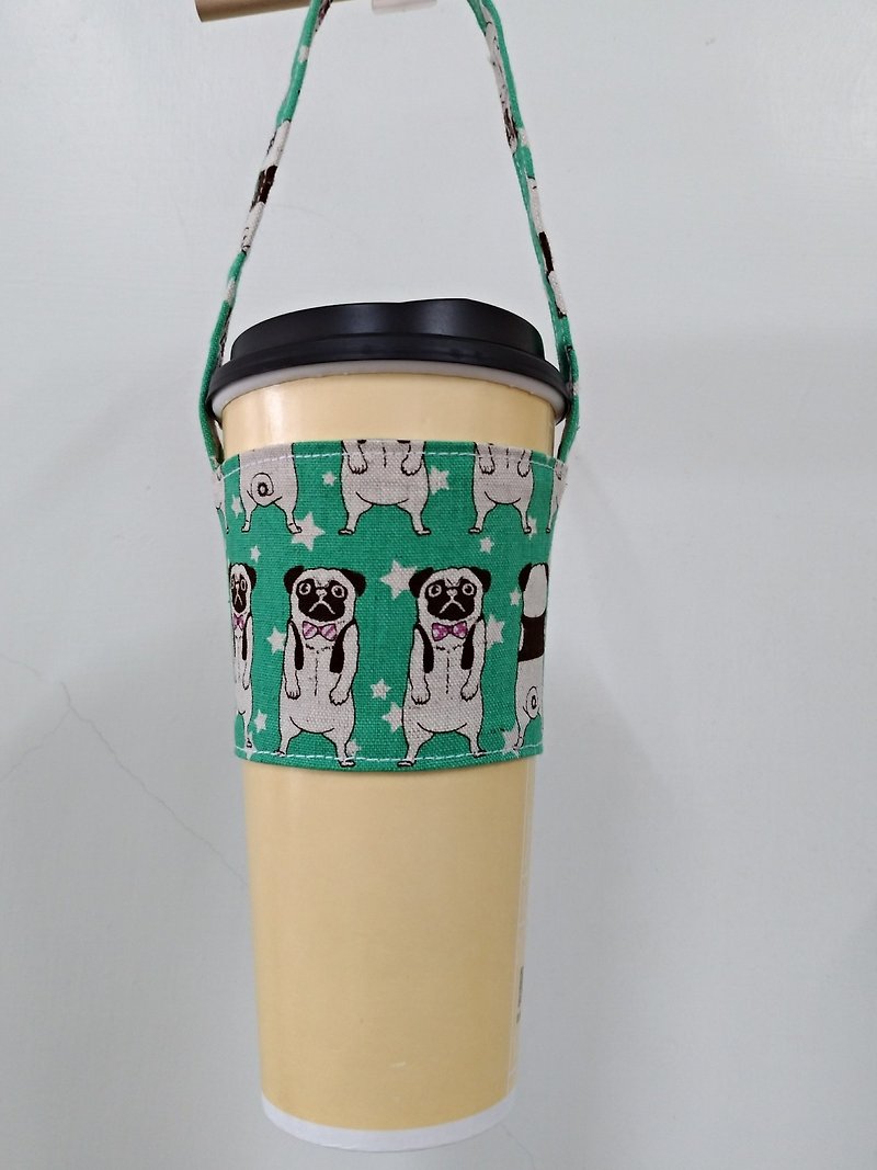 饮料杯套 环保杯套 手摇饮料袋 咖啡袋 手提袋-法斗绿 - 随行杯提袋/水壶袋 - 棉．麻 