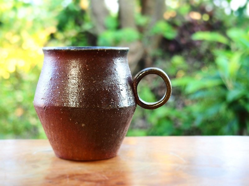 備前 コーヒーカップ(野草)　c9-005 - 咖啡杯/马克杯 - 陶 咖啡色