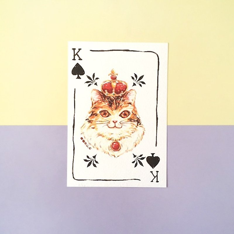 皇帝猫 扑克牌 明信片 - 卡片/明信片 - 纸 多色