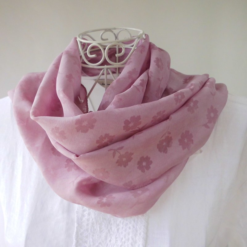 草木染め・菫色・シルクのようなコットンレーヨン・重ね染め・ストール  - 围巾/披肩 - 丝．绢 紫色