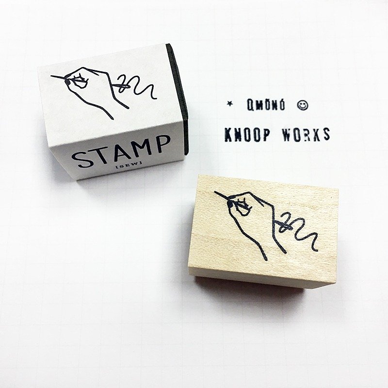 日本 KNOOP WORKS 印章 (缝纫 - A) - 印章/印台 - 木头 卡其色