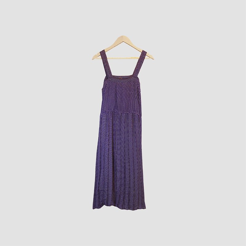 脱臼古着 / 点点平口洋装 no.080 vintage - 洋装/连衣裙 - 聚酯纤维 紫色