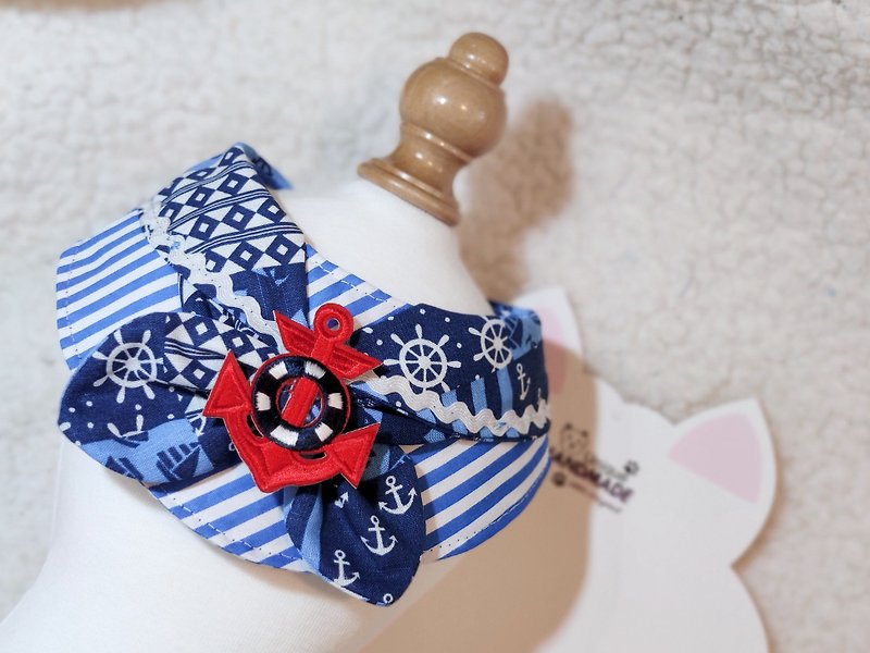 Sailor 海军 水手 造型颈饰 颈项 collar - 衣/帽 - 棉．麻 蓝色