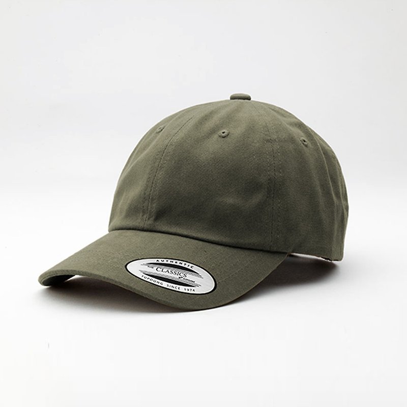 【YUPOONG】软料斜纹棉水洗老帽 卡其绿-定制化1-6245PT-56 - 帽子 - 棉．麻 绿色