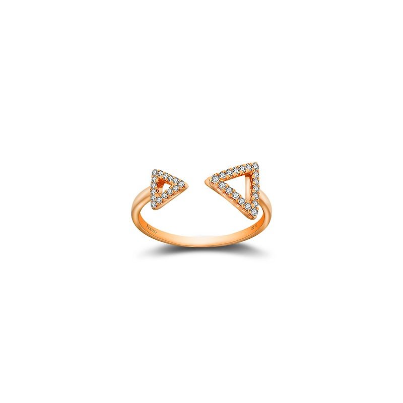 18k双箭头形钻石戒指 - 戒指 - 其他金属 橘色