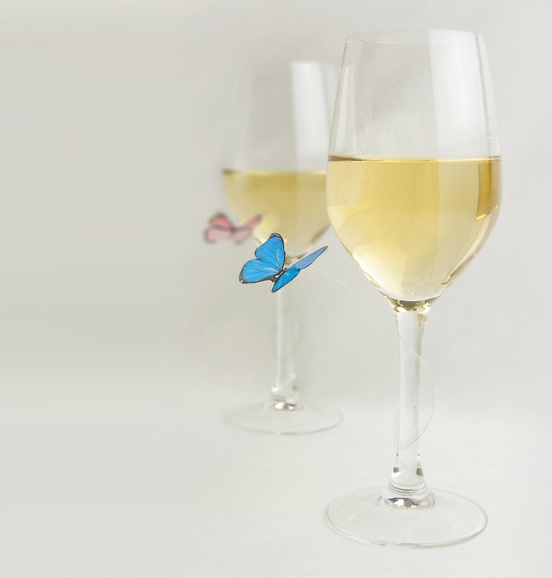交际花-蝴蝶-派对酒杯标签 | X2 combo套装 | 可重复利用 - 酒杯/酒器 - 塑料 多色