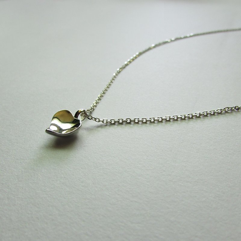 【情人节礼盒】succulent heart necklace_多肉爱心项链 | 植物 - 项链 - 银 银色