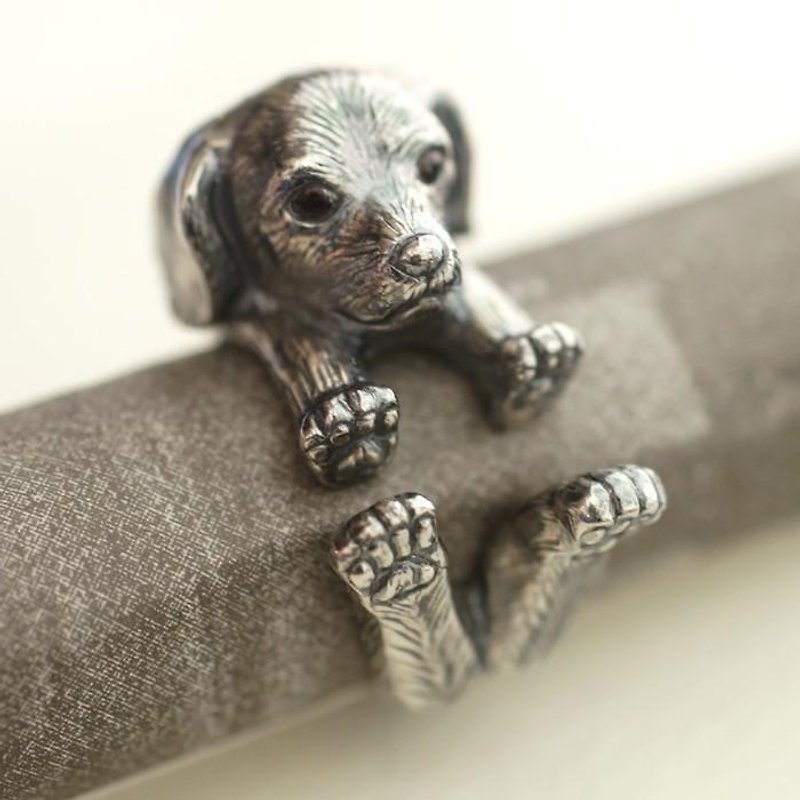 犬リング ミニチュアダックスフント - 戒指 - 其他金属 银色