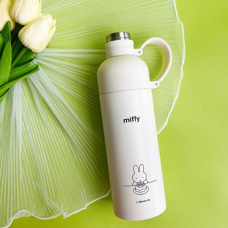 【Pinkoi x miffy】Faranci手提便携式大容量不锈钢保温杯 - 保温瓶/保温杯 - 其他材质 白色