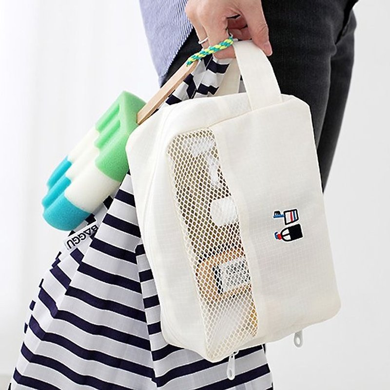 2NUL 刺绣手提收纳盥洗袋-纯洁白,TNL85014 - 手拿包 - 塑料 白色