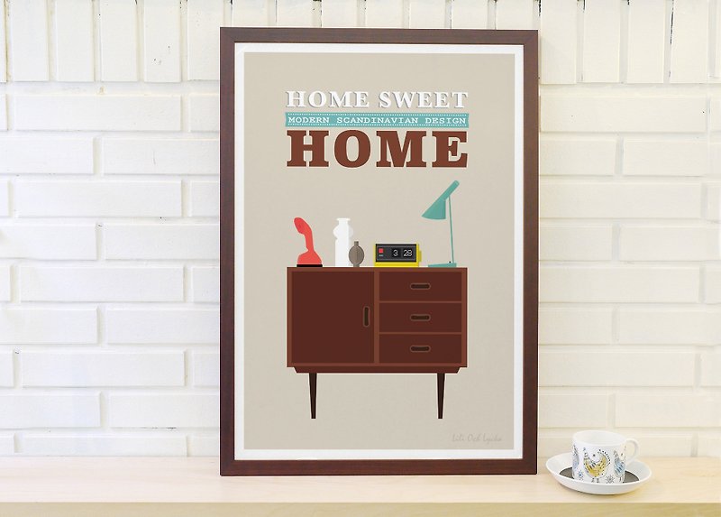 北欧复古简约海报 Home Sweet Home2号 原创可定制化挂画不含外框 - 海报/装饰画/版画 - 纸 卡其色