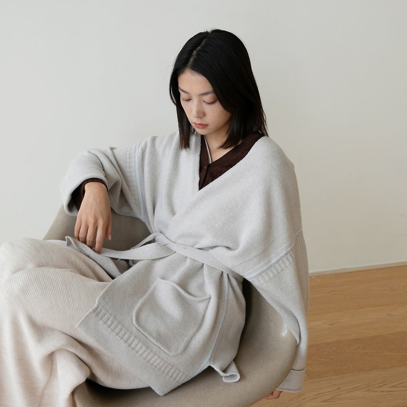 KOOW   Oxygen 手感柔和的意大利产全羊毛针织开衫 慵懒浴袍款系 - 居家服/睡衣 - 羊毛 