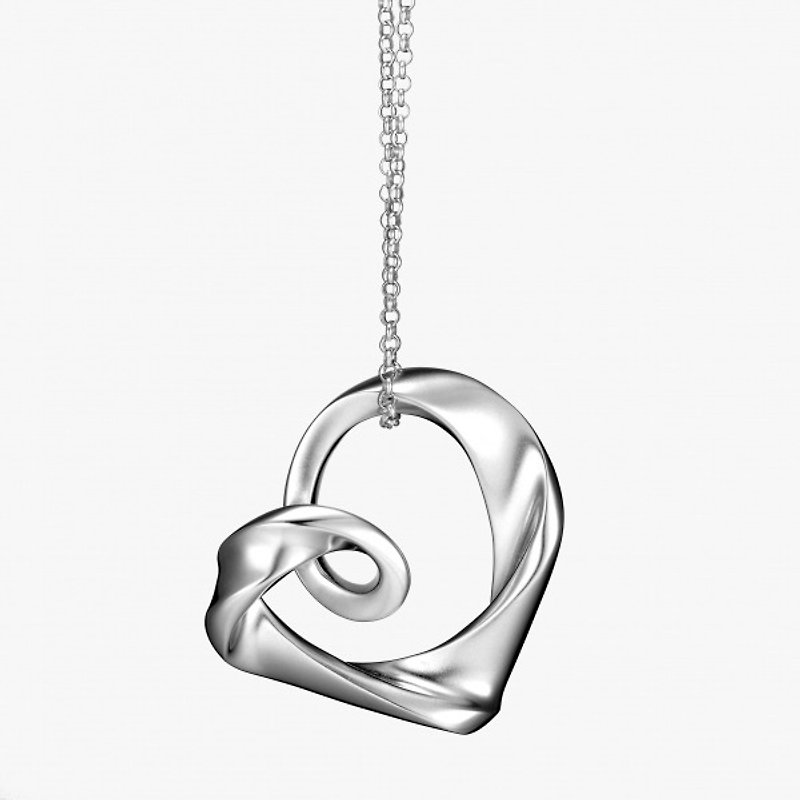 你从来没看过的设计# P&I 纯银手工珠宝# 厚实感 - 玫瑰心 - 项链 - 其他金属 灰色