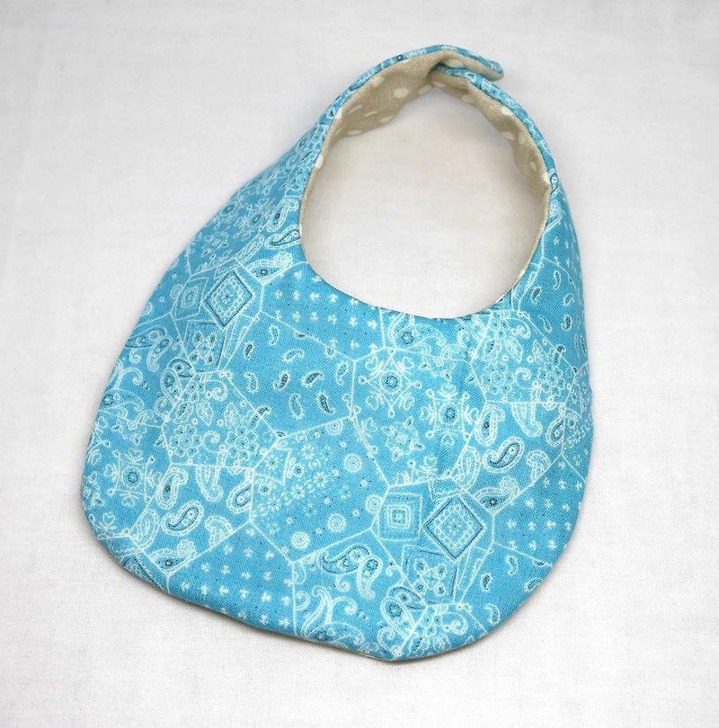 Japanese Handmade 8-layer- gauze Baby Bib - 围嘴/口水巾 - 棉．麻 蓝色