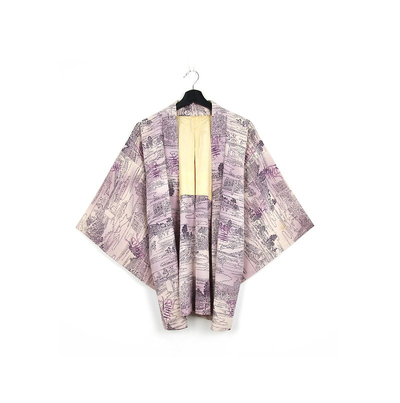 Back to Green-日本带回羽织 果色枫叶 /vintage kimono - 女装休闲/机能外套 - 丝．绢 