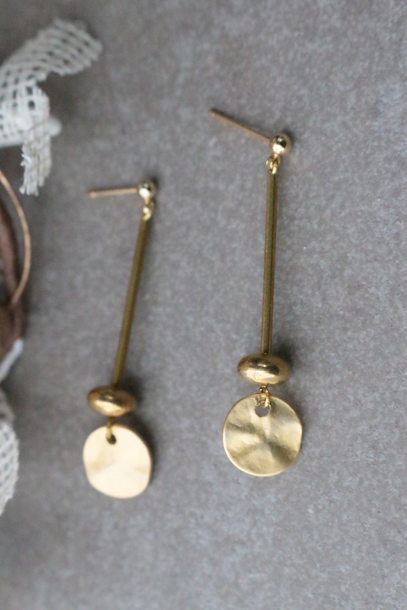 黄铜 耳环 1159-男朋友 - 耳环/耳夹 - 铜/黄铜 金色