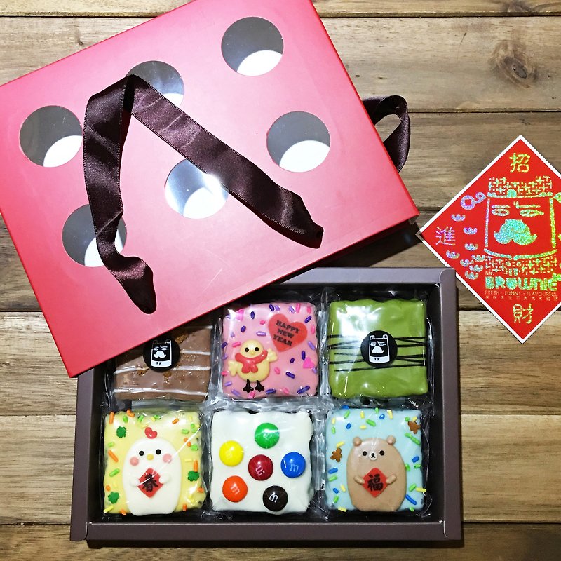 熊啾啾新春礼盒-6入 - 蛋糕/甜点 - 新鲜食材 多色
