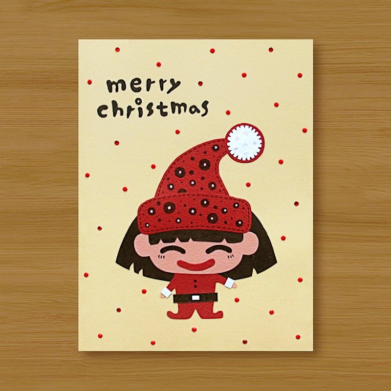 手工卡片 _ 传递圣诞祝福 - 圣诞女孩 ..... 圣诞卡、圣诞节 - 卡片/明信片 - 纸 红色