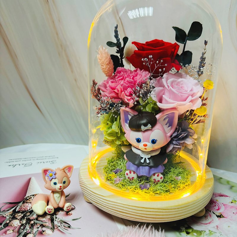 【琳娜贝儿】柱形夜灯玻璃盅/生日礼物/毕业礼物 - 干燥花/捧花 - 植物．花 