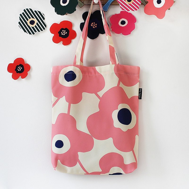 canvas tote bag, Flower tote bag, Shopping bag - 手提包/手提袋 - 聚酯纤维 