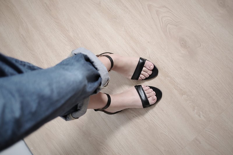 Oné Black (极致黑) heels Sandals | WL - 女款皮鞋 - 真皮 