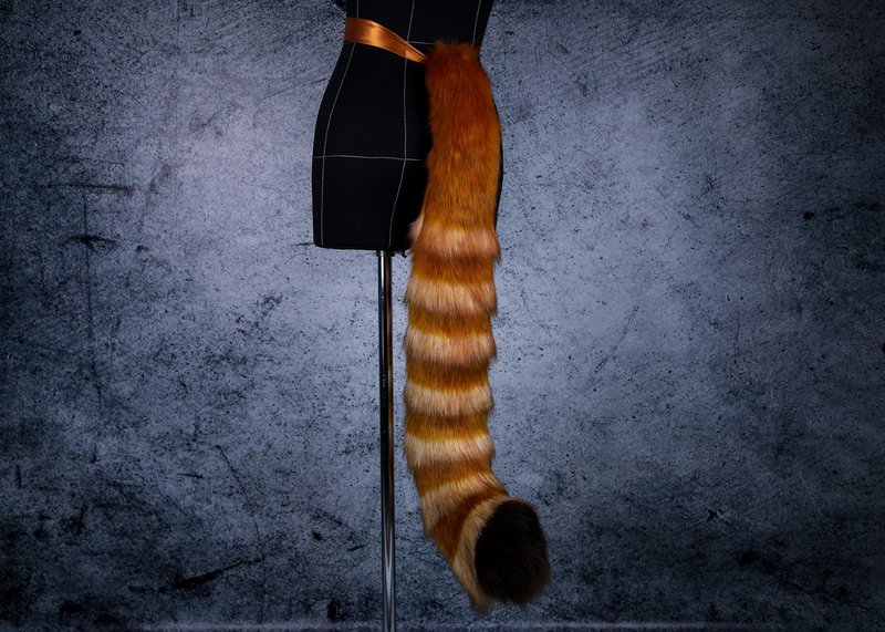 Red Panda Cat Tail Faux Fur Tail - 其他 - 其他人造纤维 橘色